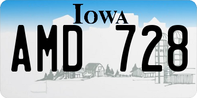 IA license plate AMD728