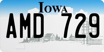 IA license plate AMD729