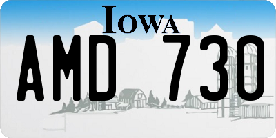 IA license plate AMD730