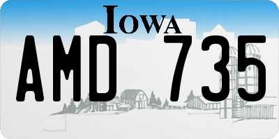 IA license plate AMD735