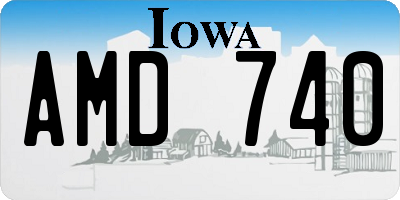 IA license plate AMD740