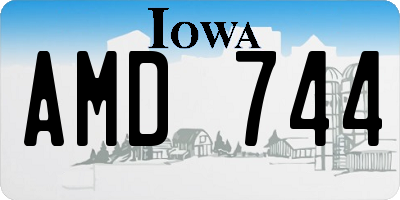 IA license plate AMD744