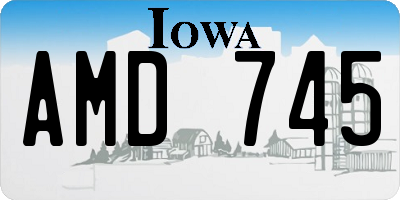 IA license plate AMD745