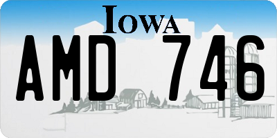 IA license plate AMD746