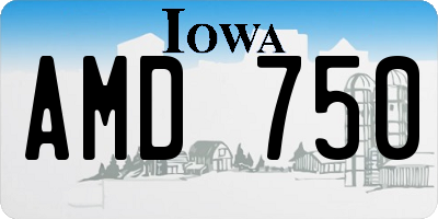 IA license plate AMD750