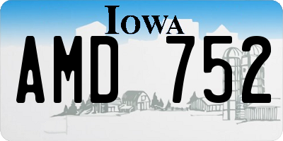 IA license plate AMD752