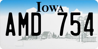 IA license plate AMD754