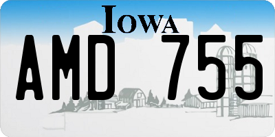 IA license plate AMD755