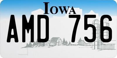 IA license plate AMD756