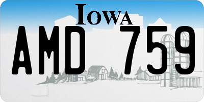 IA license plate AMD759