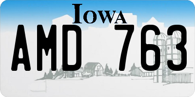 IA license plate AMD763
