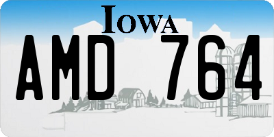 IA license plate AMD764