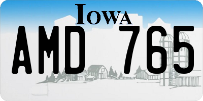 IA license plate AMD765