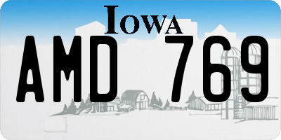 IA license plate AMD769