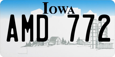 IA license plate AMD772