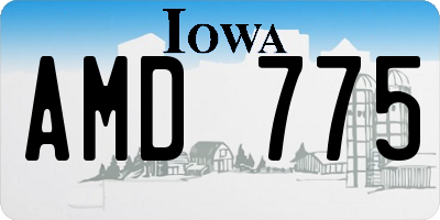 IA license plate AMD775