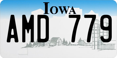 IA license plate AMD779