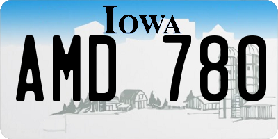 IA license plate AMD780