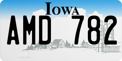 IA license plate AMD782