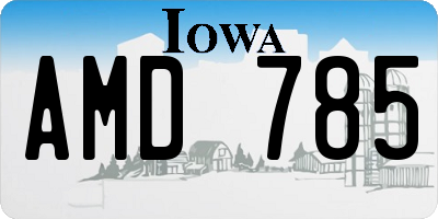 IA license plate AMD785