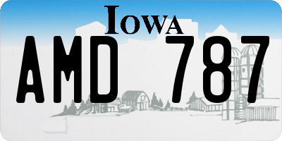 IA license plate AMD787