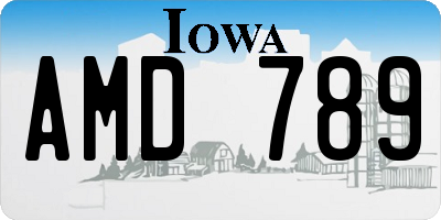 IA license plate AMD789