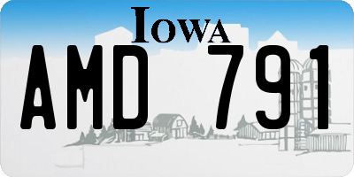 IA license plate AMD791