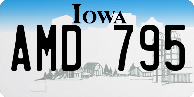 IA license plate AMD795