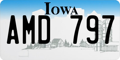 IA license plate AMD797