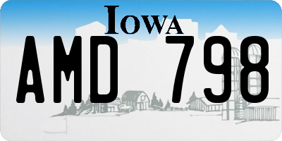 IA license plate AMD798