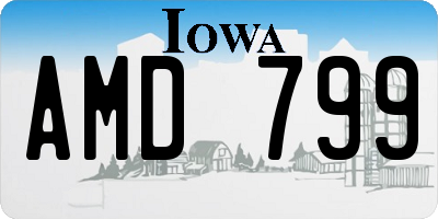IA license plate AMD799