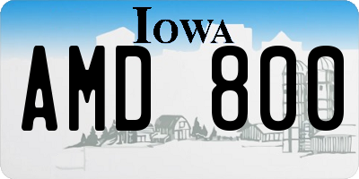 IA license plate AMD800