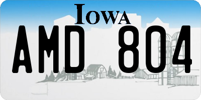 IA license plate AMD804