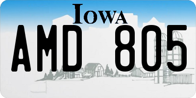 IA license plate AMD805