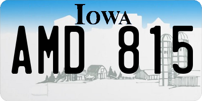 IA license plate AMD815
