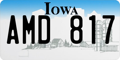 IA license plate AMD817