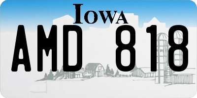 IA license plate AMD818