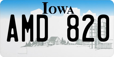 IA license plate AMD820