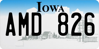 IA license plate AMD826