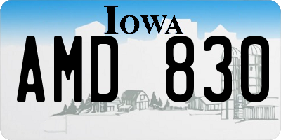 IA license plate AMD830