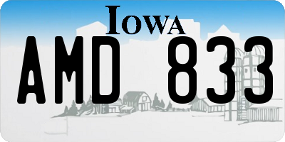 IA license plate AMD833