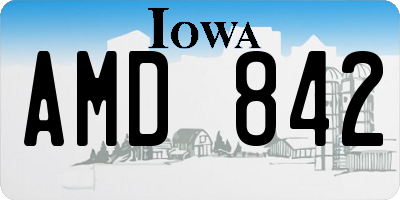IA license plate AMD842