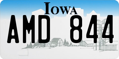 IA license plate AMD844