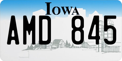 IA license plate AMD845