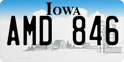 IA license plate AMD846