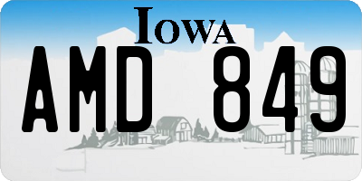 IA license plate AMD849