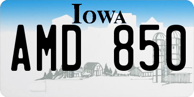IA license plate AMD850