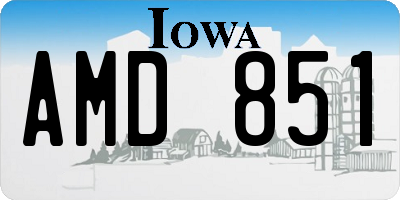 IA license plate AMD851