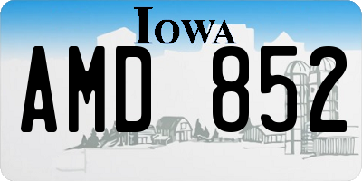 IA license plate AMD852