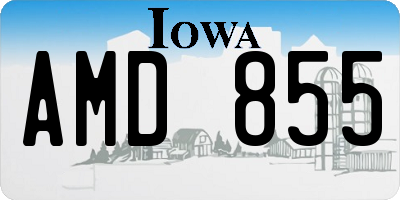 IA license plate AMD855